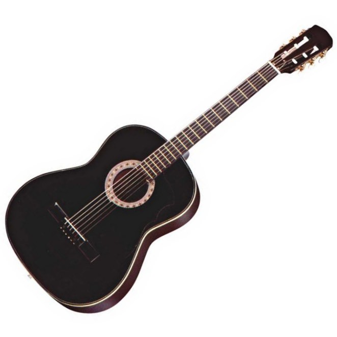 Gomez 001/BK Spaans / klassieke gitaar met nylon snaren in de kleur Zwart