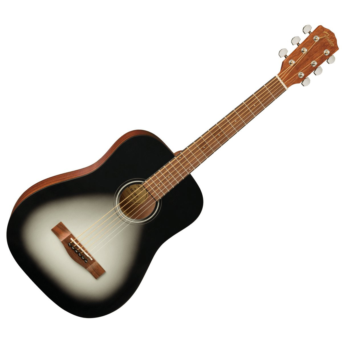 FENDER FA-15 3/4 STEEL MOONLIGHT BURST W/BAG WN - GITAAR WESTERN DRIEKWART GRIJS / ZWART + DRAAGTAS