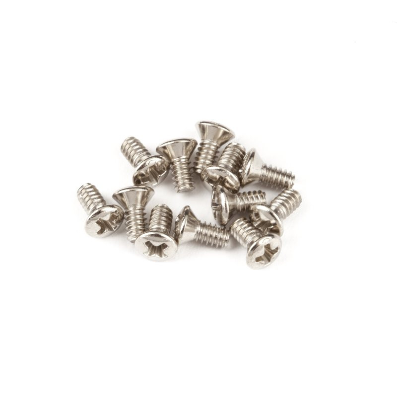 FENDER SLIDE SWITCH MOUNTING SCREWS JAGUAR JAZZMASTER MUSTANG - SCHROEVEN SCHUIFSCHAKELAAR NICKEL 4-40X1/4 12 STUKS