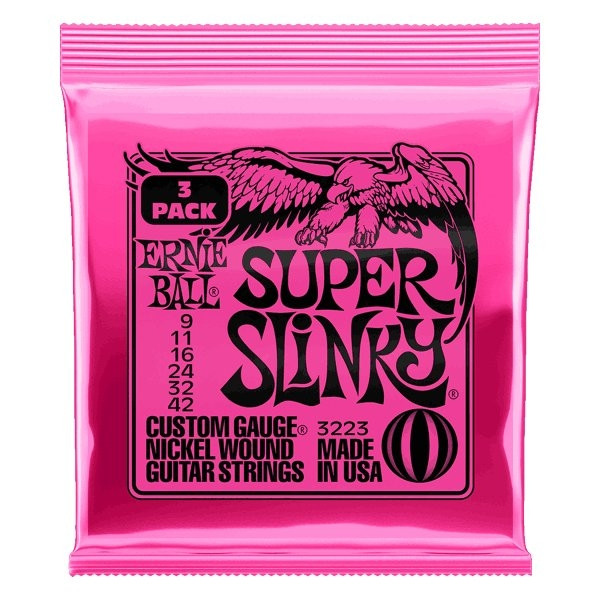 ERNIE BALL 3223 SUPER SLINKY 3-PACK - SNAREN 009-042 NICKELWOUND