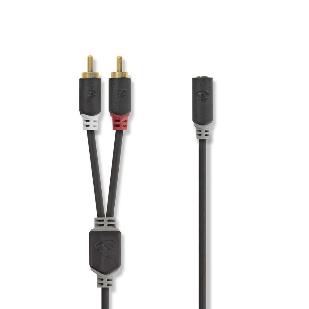 NEDIS CABW22255AT02 - KABEL 1X 3.5MM F - 2X RCA M 0.20MTR