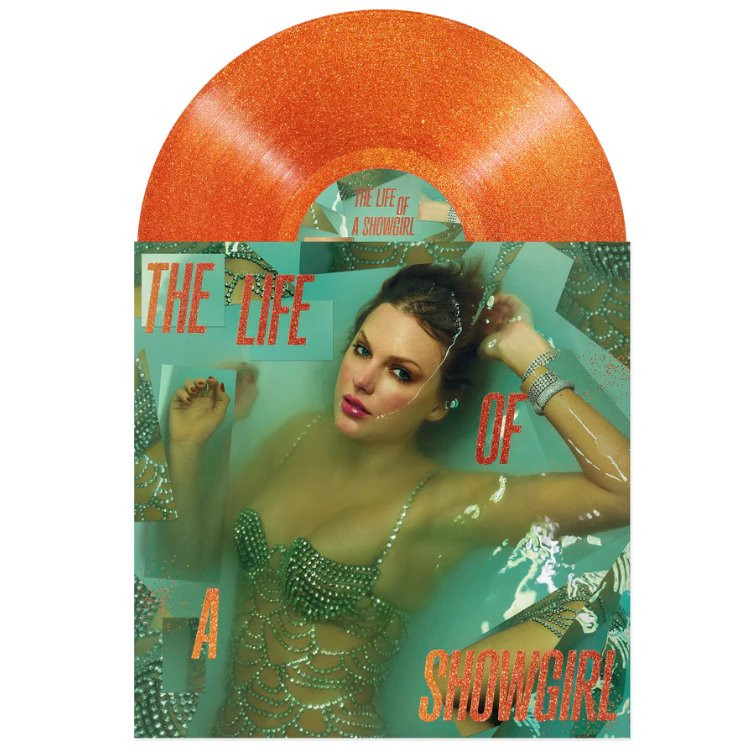 TAYLOR SWIFT - THE LIFE OF A SHOWGIRL -TRANSLUCENT ORANGE GOLD GLITTER VINYL-