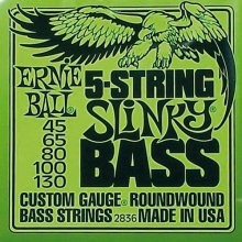 ERNIE BALL 2836 REGULAR SLINKY - SNAREN BAS 045-130 5-STRING ROUNDWOUND