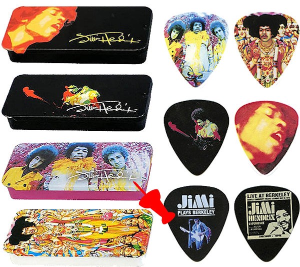 DUNLOP JH-PT01M DOOSJE MET 12 STUKS - PLECTRUM MEDIUM JIMI HENDRIX
