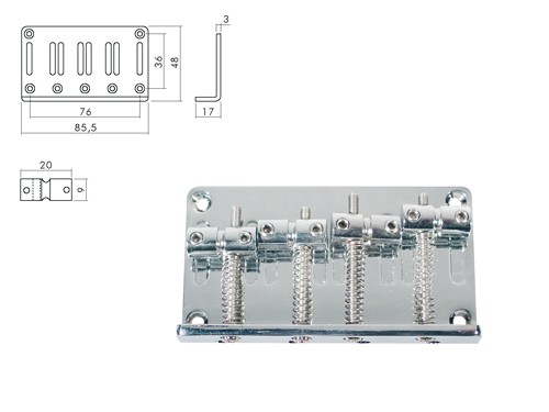 BOSTON BB-134-C - BRUG STAARTSTUK JB/PB STYLE CHROOM