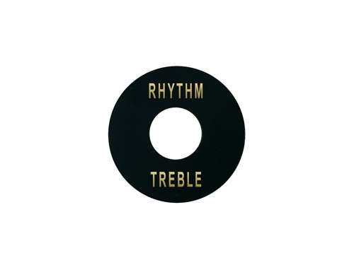 BOSTON EP-508-B TOGGLE SWITCH PLATE - SCHAKELAARPLAAT RHYTHM/TREBLE ZWART /GOUDEN TEKST