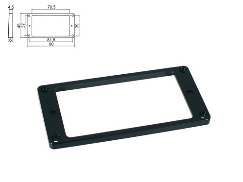BOSTON HPF-02-SBK PICKUP RING ZWART - ELEMENTRAAM HUMBUCKER LAAG PLAT