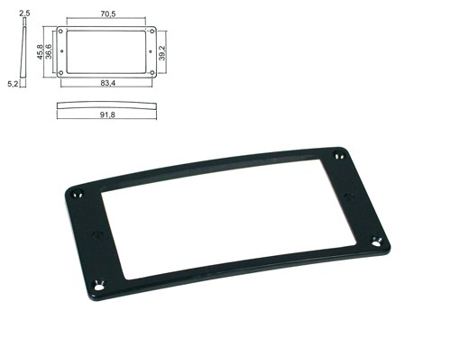 BOSTON HPR-08-SBK PICKUP RING ZWART - ELEMENTRAAM HUMBUCKER LAAG GEBOGEN