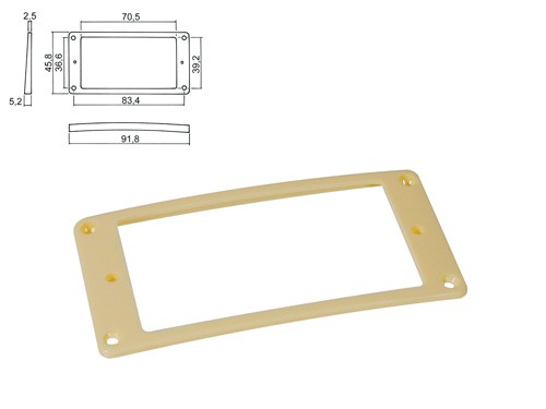 BOSTON HPR-08-SCR PICKUP RING IVOOR - ELEMENTRAAM HUMBUCKER LAAG GEBOGEN
