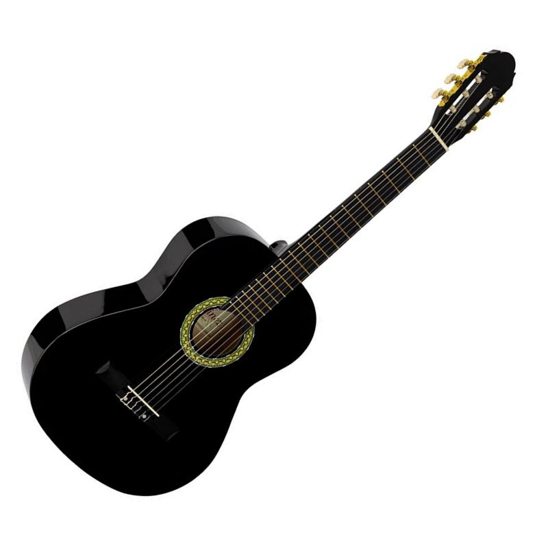 A.MARTINEZ MTC-083-B BLACK - GITAAR KLASSIEK 3/4 MODEL ZWART