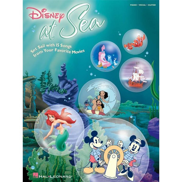 WALT DISNEY - AT SEA 15 SONGS PIANO / ZANG / GITAAR