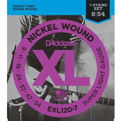 D'ADDARIO EXL120-7 ELECTRIC - SNAREN NICKELWOUND 7-STRING 009-054