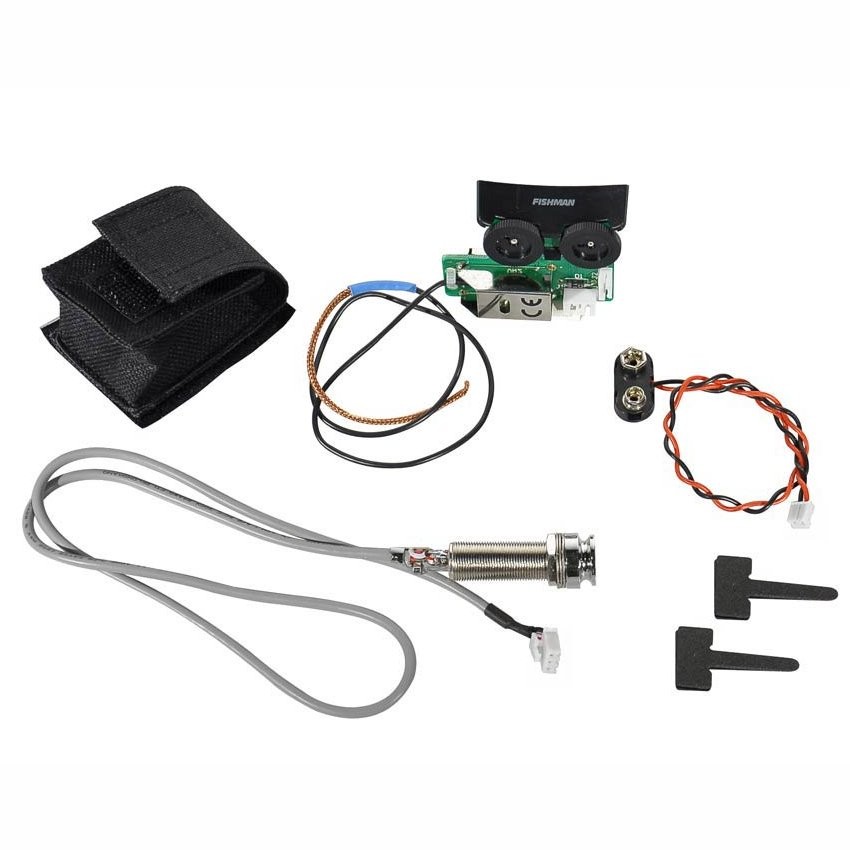 FISHMAN SONITONE GT2 PREAMP WITH PICKUP - ELEMENT PIEZO, VOORVERSTERKER, ENDPIN JACK, BATT.BAG