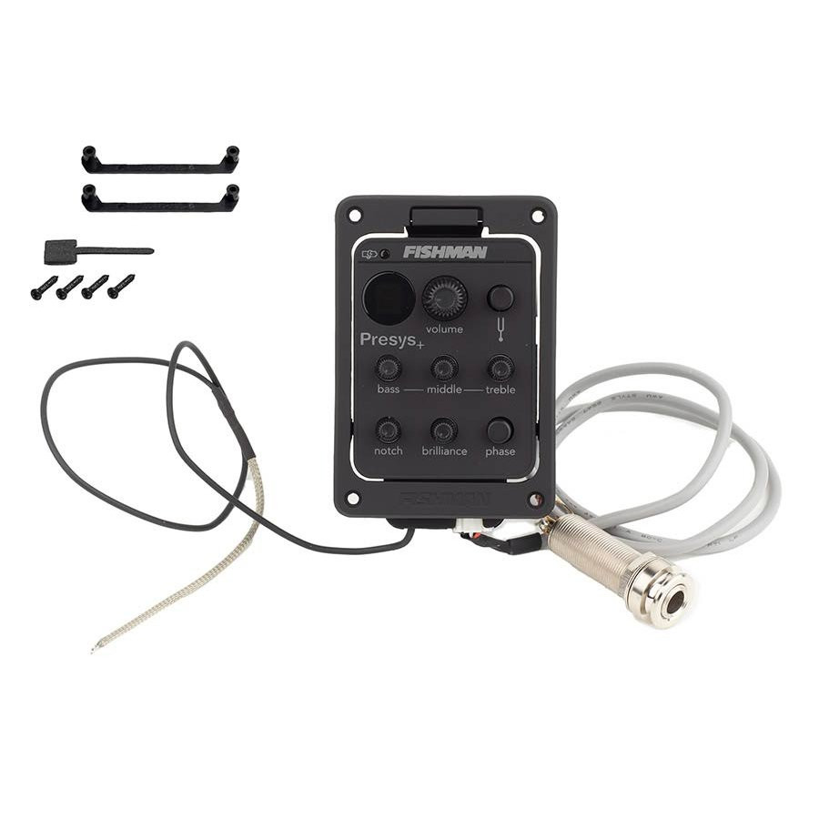 FISHMAN PRESYS 201 PREAMP WITH PICKUP - ELEMENT PIEZO, VOORVERSTERKER, ENDPIN JACK-OUT
