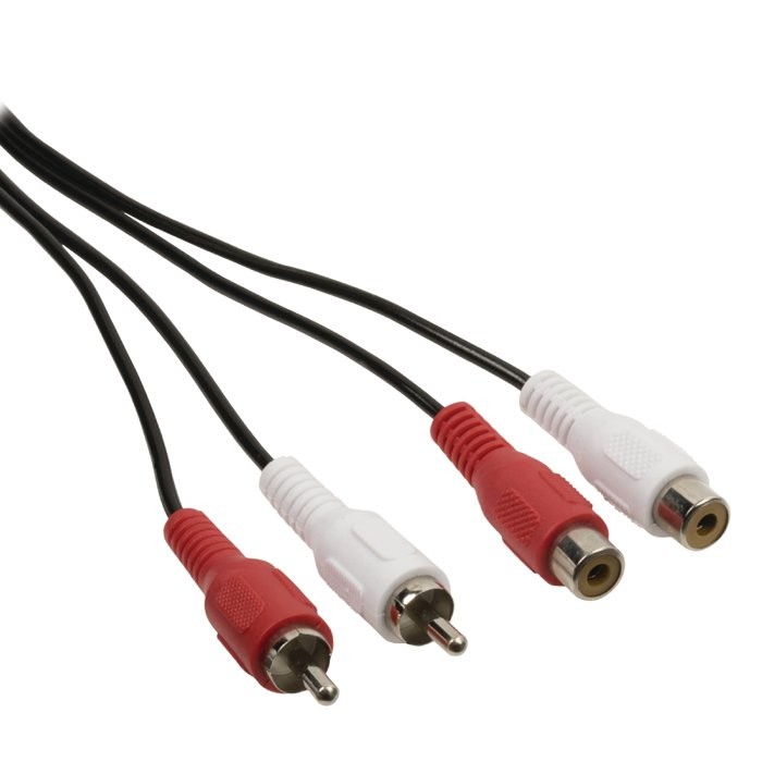 NEDIS CAGP24205BK20 - KABEL 2XRCA VERLENG 2.0MTR