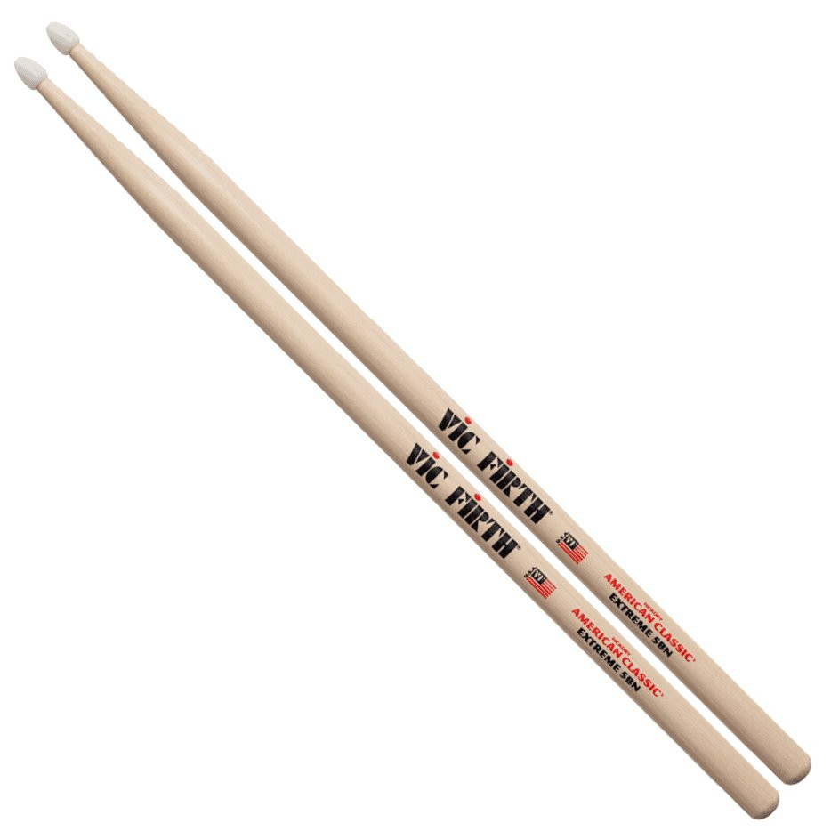 VIC FIRTH X5BN EXTREME - DRUMSTOKKEN HICKORY 5B NYLON TIP EXTRA LANG