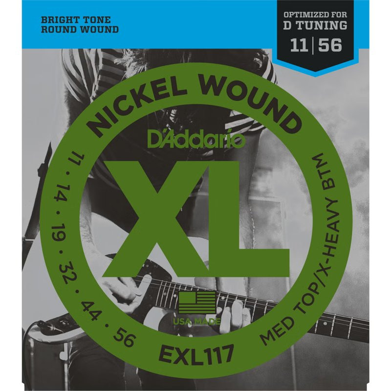 D'ADDARIO EXL117 MEDIUM TOP EXTRA HEAVY BOTTOM - SNAREN 011-056 NICKELWOUND