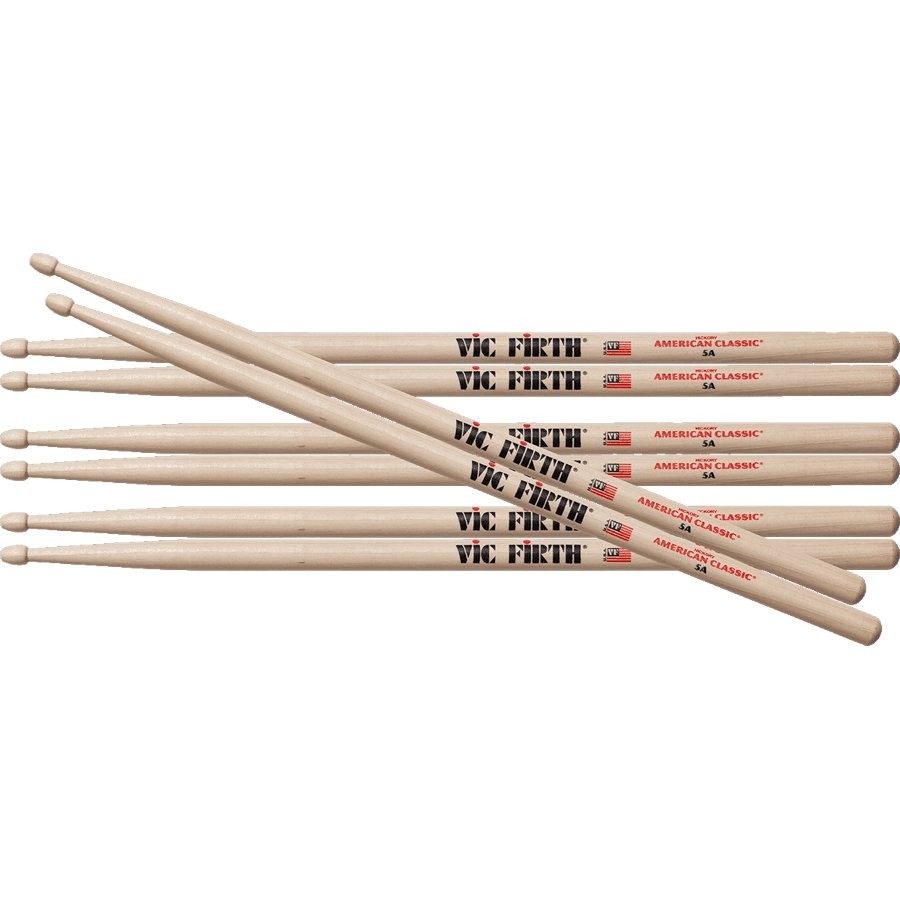VIC FIRTH 5A 4-PACK - DRUMSTOKKEN HICKORY 3+1 GRATIS
