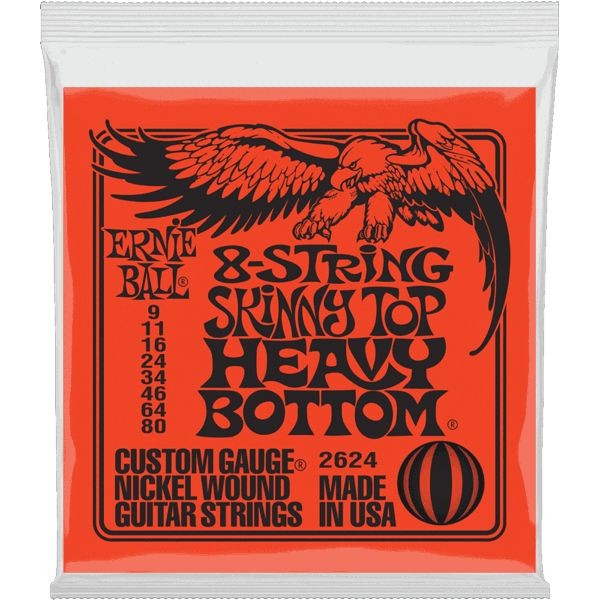 ERNIE BALL 2624 8-STRING SKINNY TOP HEAVY BOTTOM - SNAREN 009-060 NICKELWOUND
