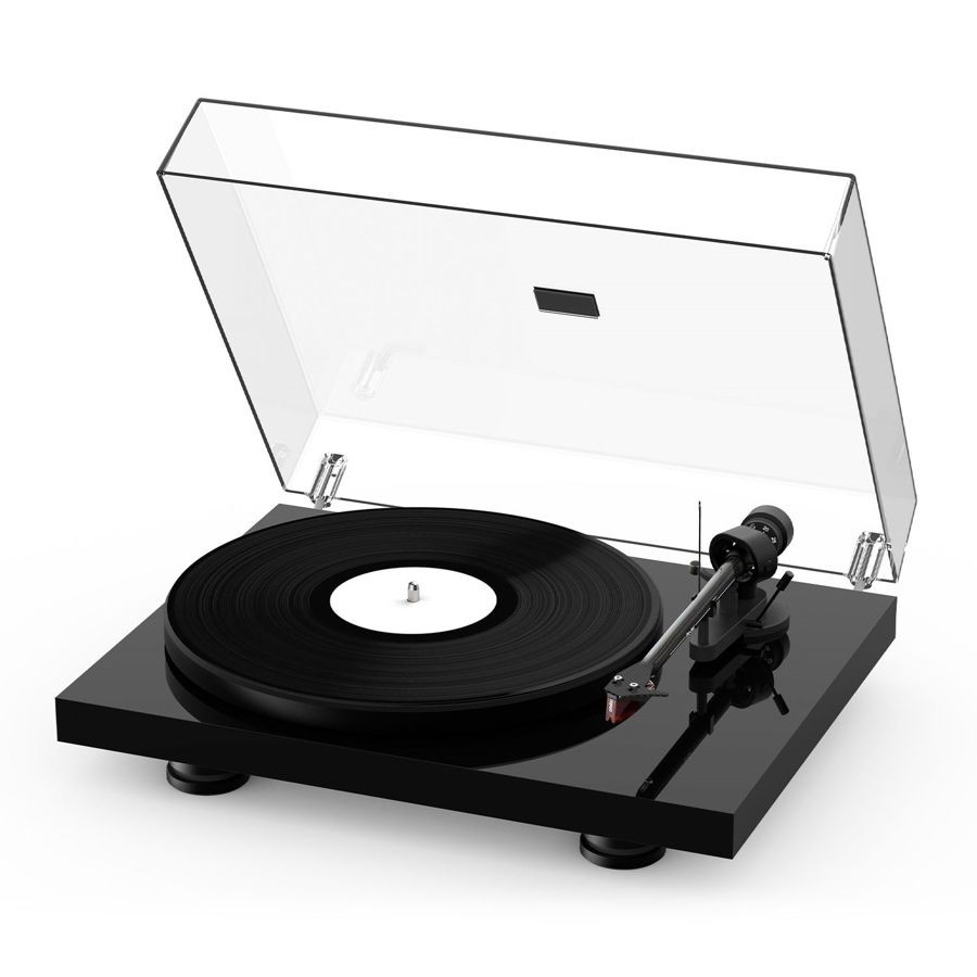 PRO-JECT DEBUT CARBON EVO HG BLACK - PLATENSPELER HOOGGLANS ZWART + 2M RED ELEMENT