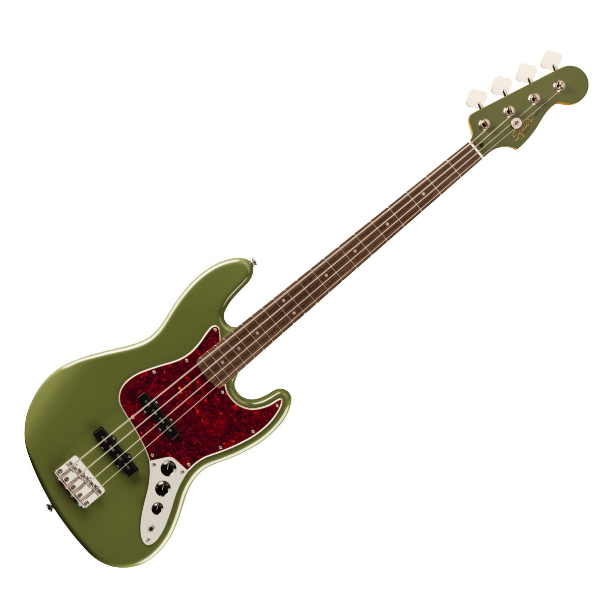 SQUIER JAZZ BASS '60S CLASSIC VIBE LRL TSPG MH OLV FSR - BASGITAAR OLIVE LAUREL FINGERBOARD TORTOISESHELL PG
