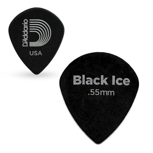 D'ADDARIO BLACK ICE GUITAR PICKS 10-PACK - PLECTRUM DURALIN LIGHT .55MM