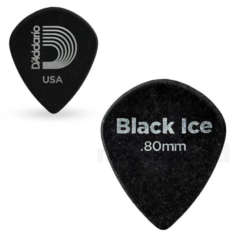 D'ADDARIO BLACK ICE GUITAR PICKS 10-PACK - PLECTRUM DURALIN MEDIUM .80MM
