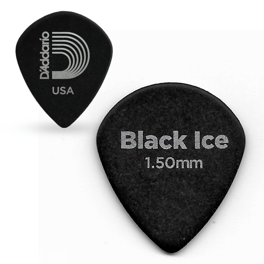 D'ADDARIO BLACK ICE GUITAR PICKS 10-PACK - PLECTRUM DURALIN EXTRA-HEAVY 1.50MM
