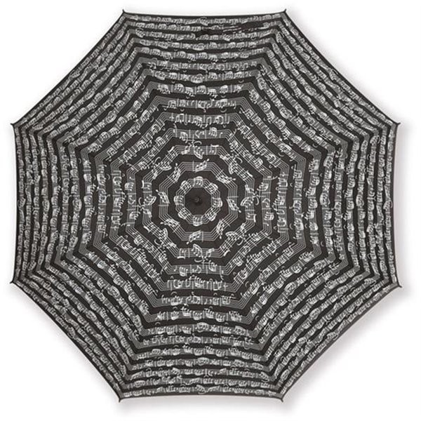 GESCHENK UMBRELLA SHEET MUSIC BLACK - PARAPLU NOTENBALK ZWART POLYESTER 86CM