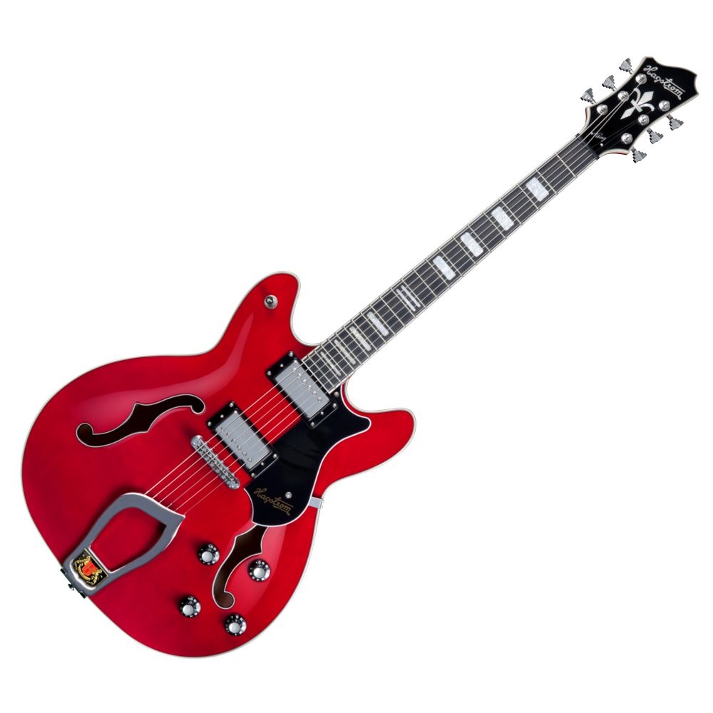 HAGSTROM VIKING WCT WILD CHERRY TRANSPARANT - GITAAR ELEKTRISCH HOLLOW BODY HJ50 HUMBUCKERS