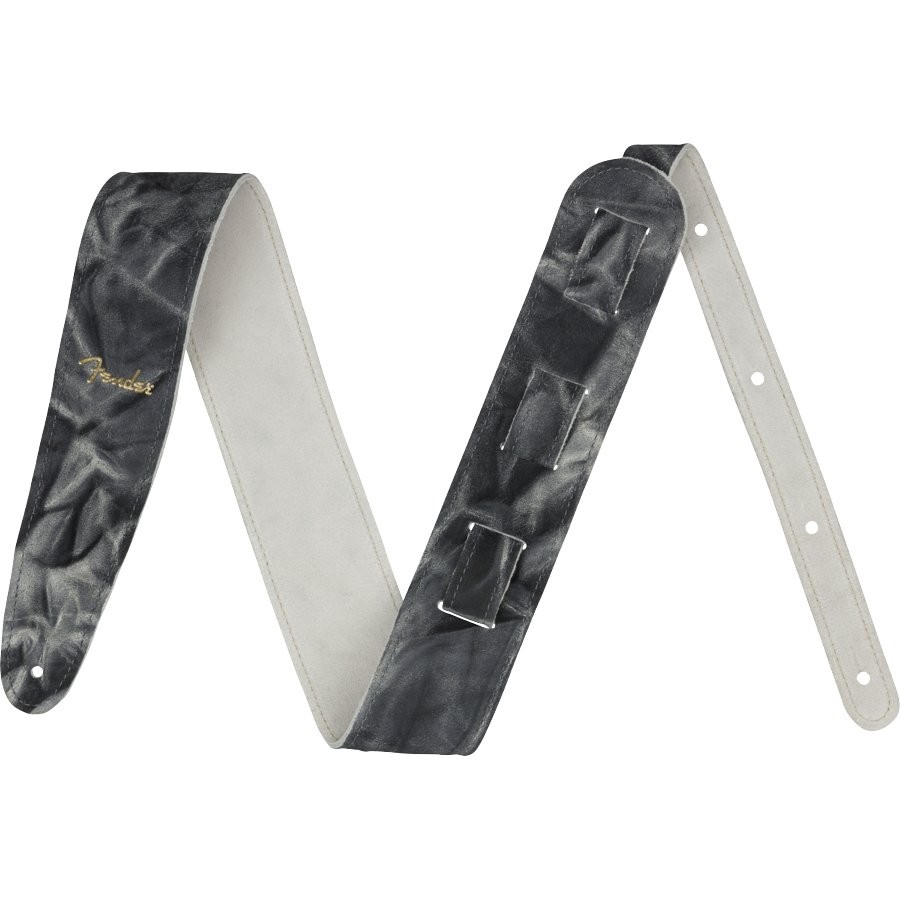 FENDER TIE DYE LEATHER STRAP BLACK