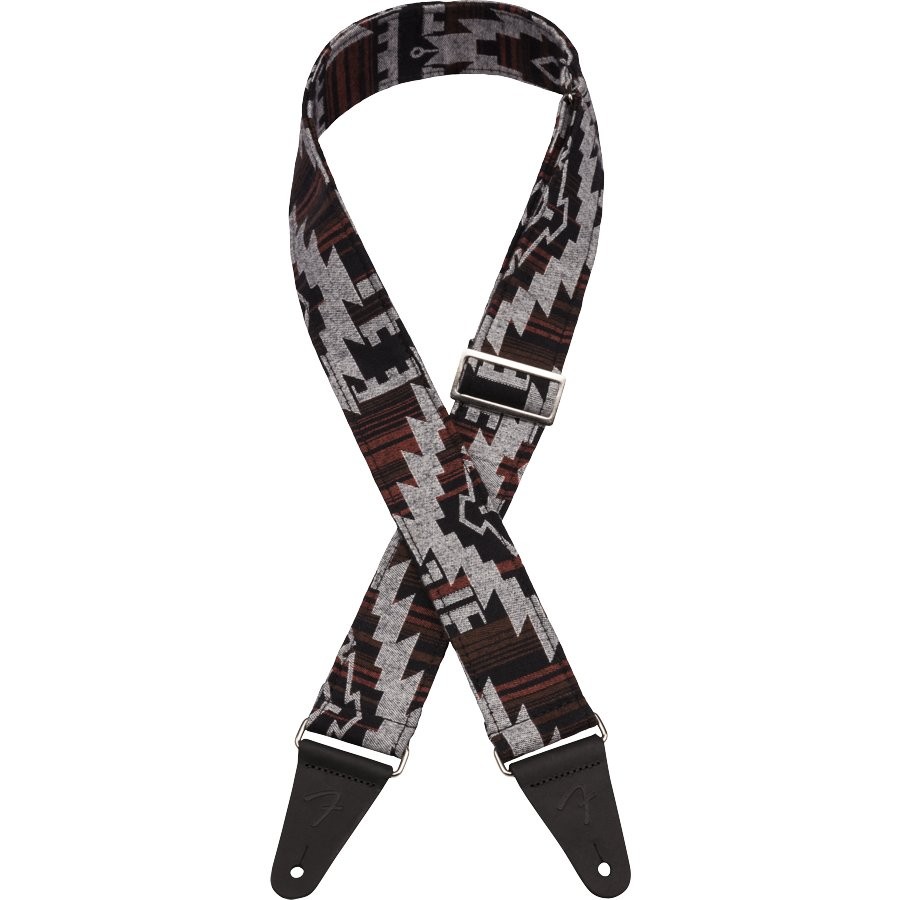 FENDER ZION STRAP BLACK AZTEC - GITAARRIEM 2" 5CM GEWEVEN KATOEN