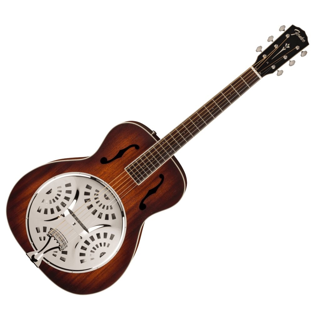FENDER PARAMOUNT PR-180E AGED COGNAC BURST - GITAAR WESTERN AKOESTISCH RESONATOR + EQ + KOFFER