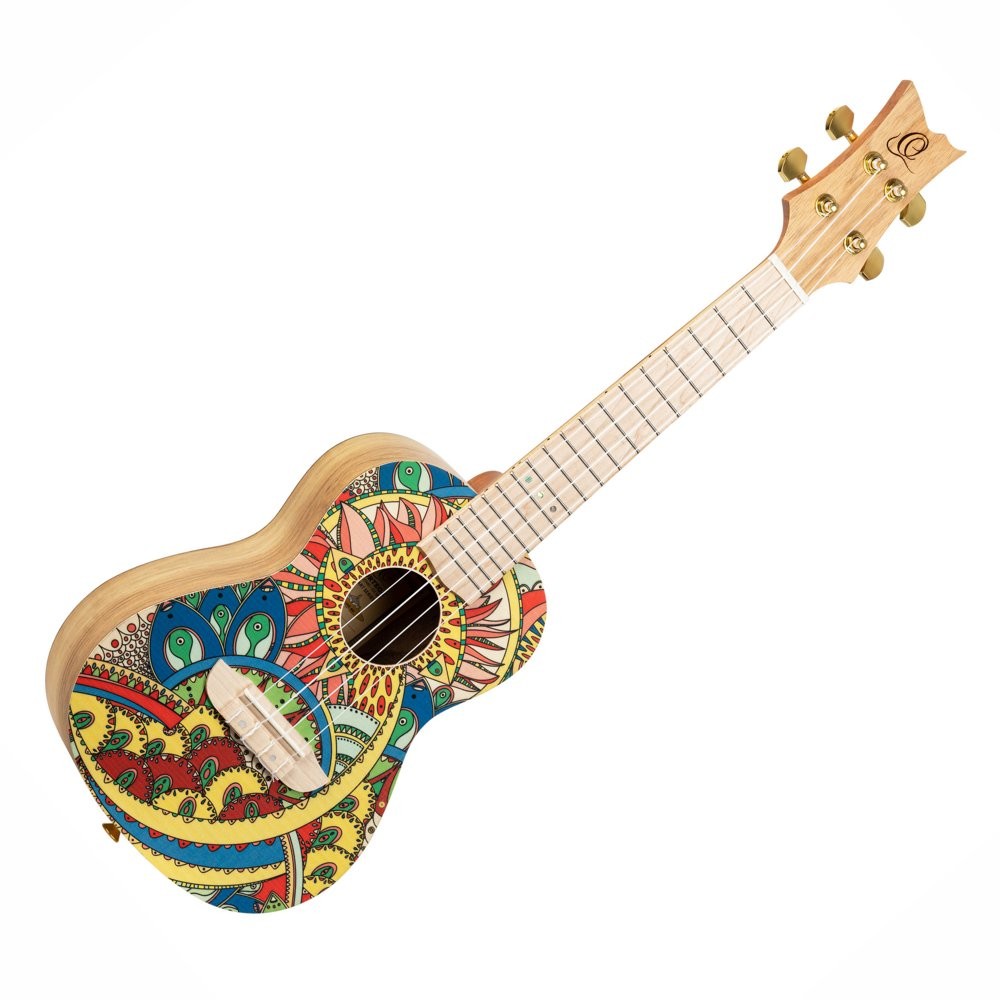 ORTEGA RUAR-MI ART SERIES MYSTIC INDICA - UKELELE CONCERT MAPLE FINGERBOARD GOLD HARDWARE