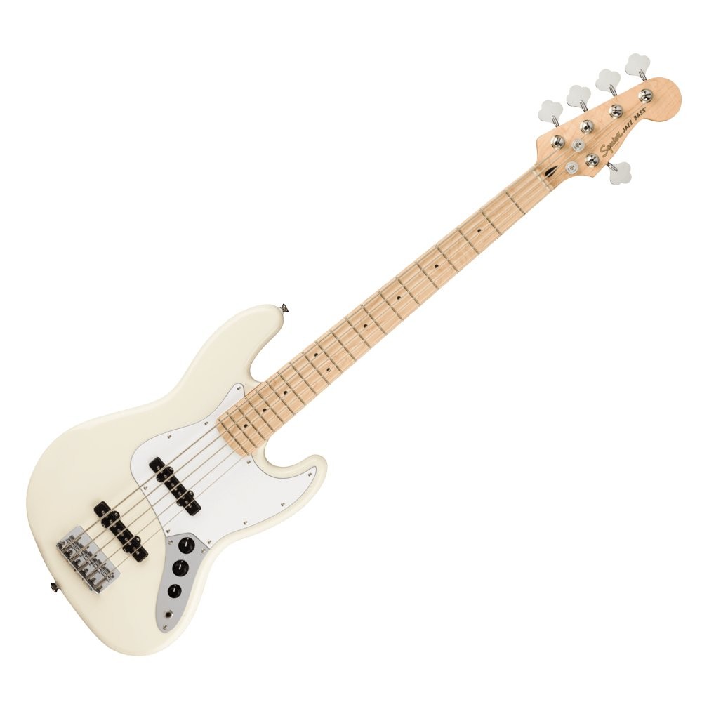 SQUIER JAZZ BASS V AFFINITY MN WPG OLW - BASGITAAR MAPLE FINGERBOARD OLYMPIC WHITE 5-STRING