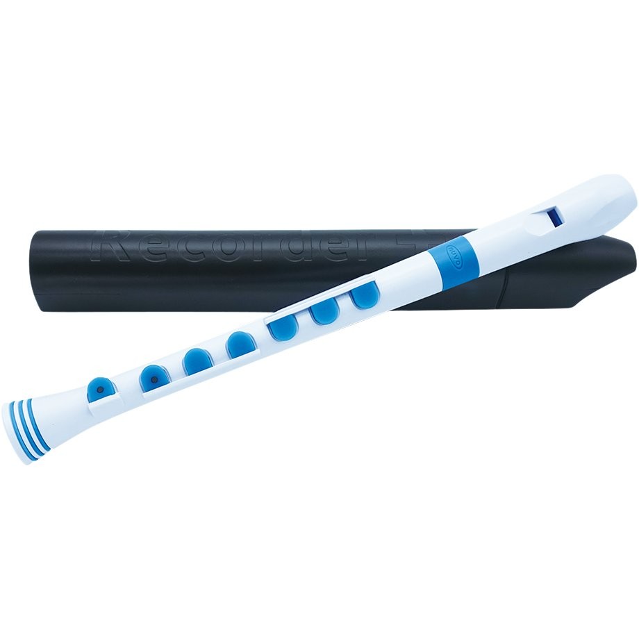 NUVO RECORDER+ RG320WBL - BLOKFLUIT KUNSTSTOF WIT/BLAUW DUITSE BORING