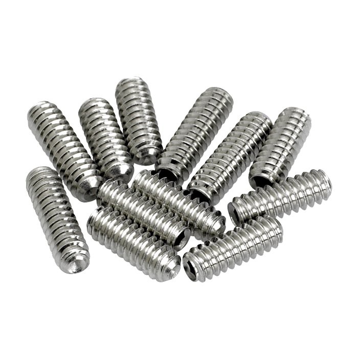 FENDER BRIDGE SADDLE HEIGHT ADJUSTMENT SCREWS STRAT 12-PACK - SCHROEF BRUGZADEL HOOGTE 4 SHORT 8 LONG