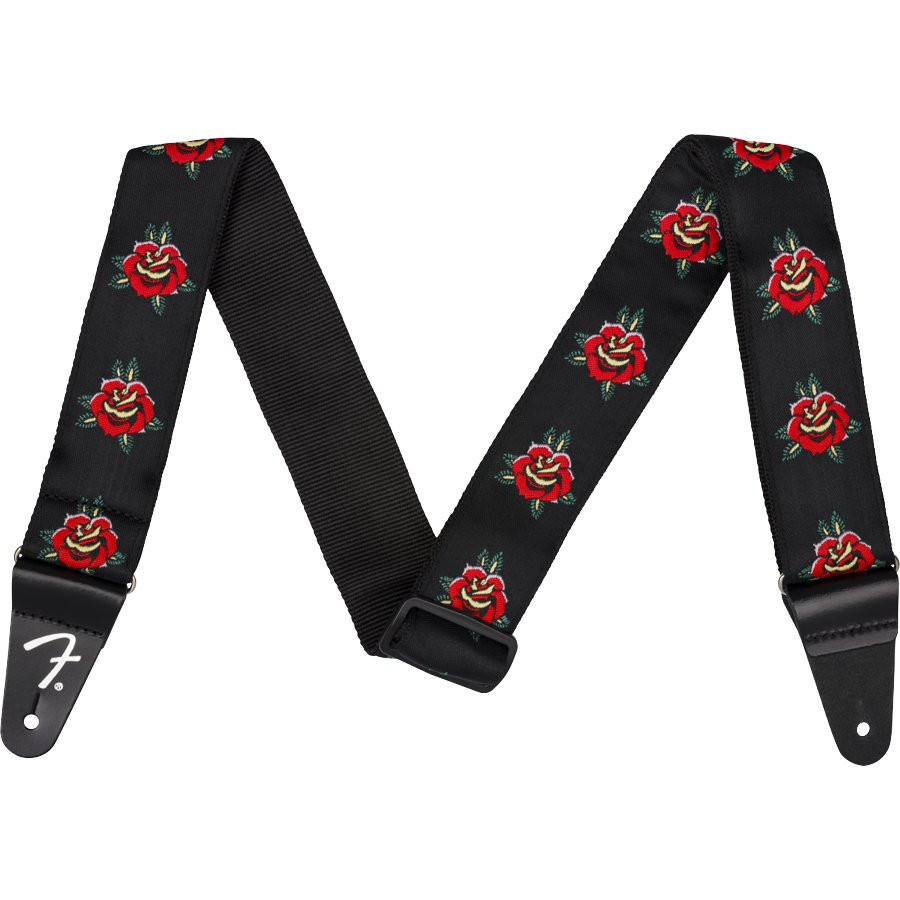 FENDER ROSE STRAP RED - GITAARRIEM 2" (5CM) RODE ROZEN