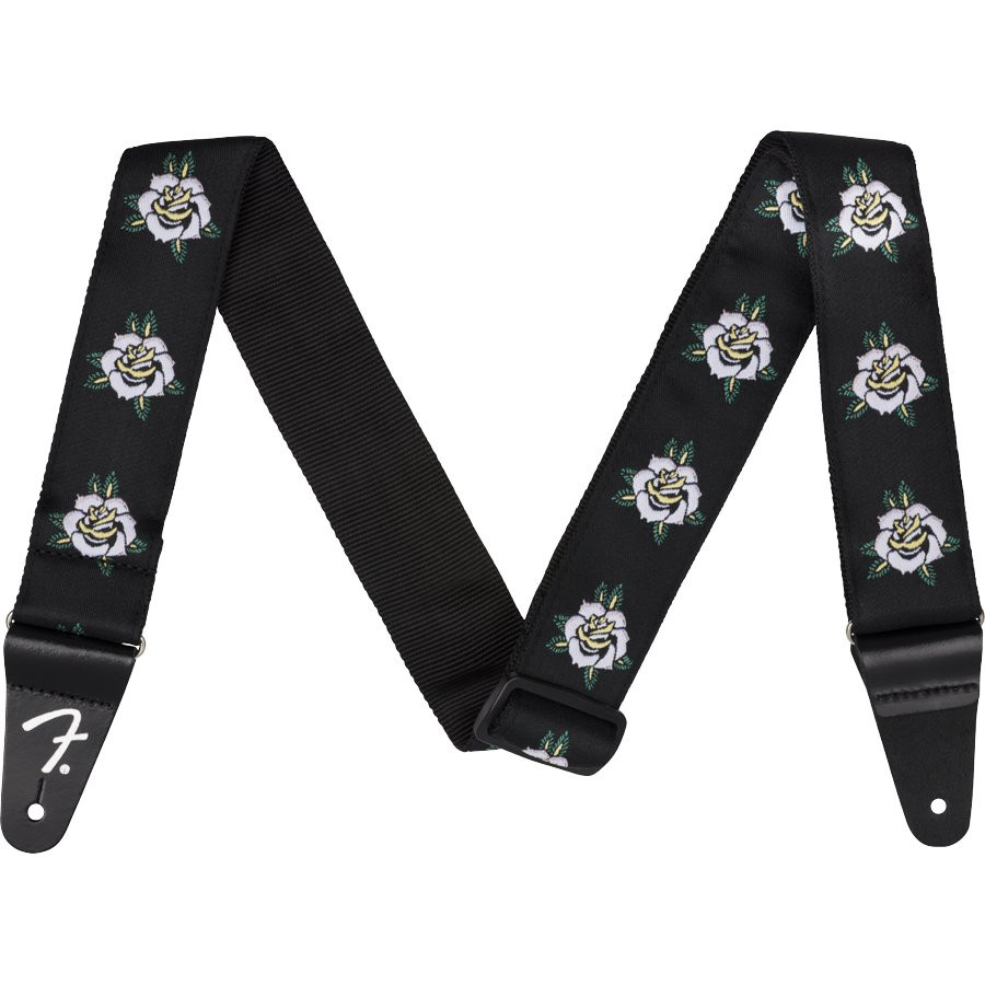 FENDER ROSE STRAP WHITE - GITAARRIEM 2" (5CM) WITTE ROZEN