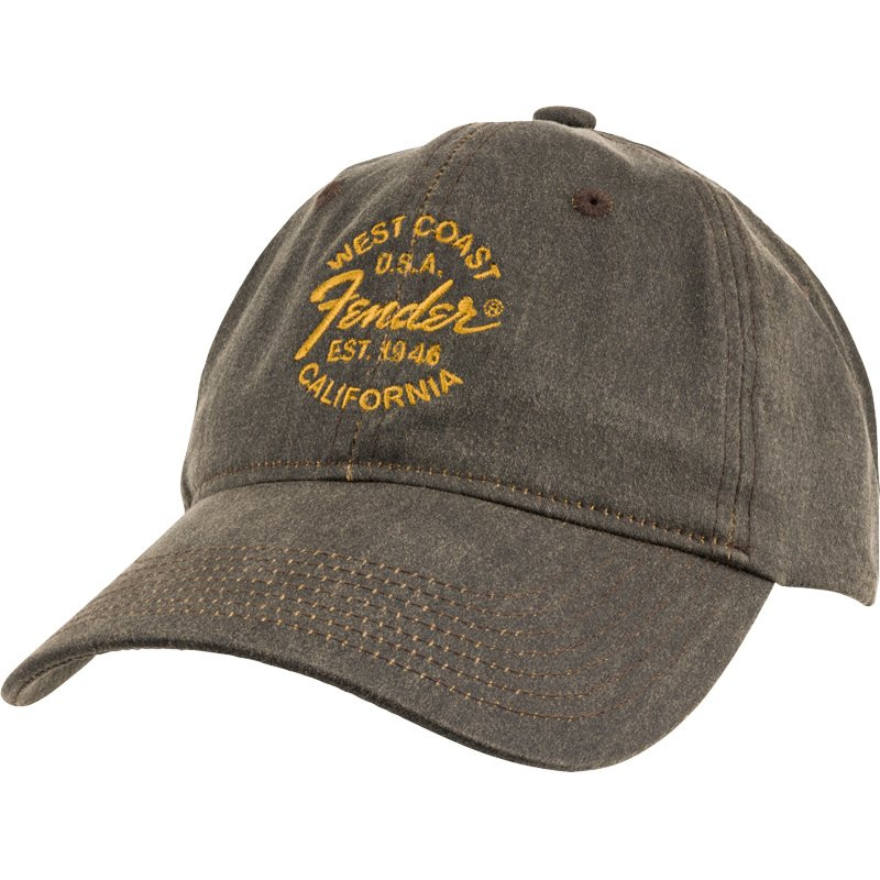 FENDER STRETCH CAP OIL ONE SIZE - PET WEST COAST DAD HAT GRIJS