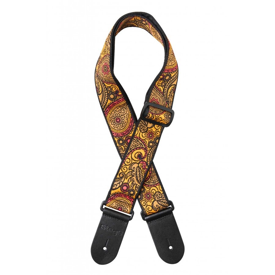 STAGG SWO-PSLY 1 ORA - GITAARRIEM NYLON GEWEVEN ORANJE PAISLEY-PATROON