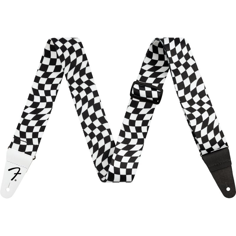 FENDER WAVY CHECKERBOARD POLYESTER STRAP - GITAARRIEM 2" / 5CM SCHAAKBORD MOTIEF