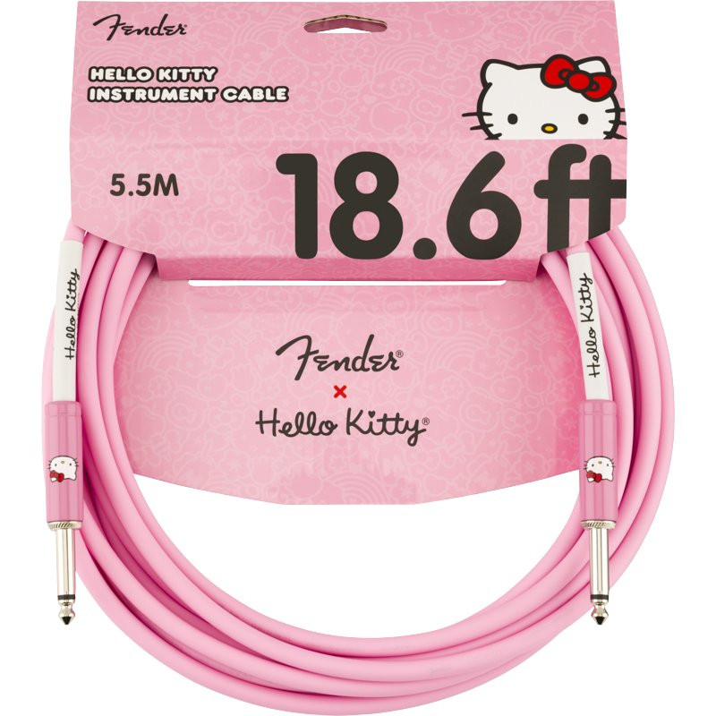 FENDER X HELLO KITTY 18.6' CABLE PINK - KABEL JACK 6.3 5.5 METER ROZE