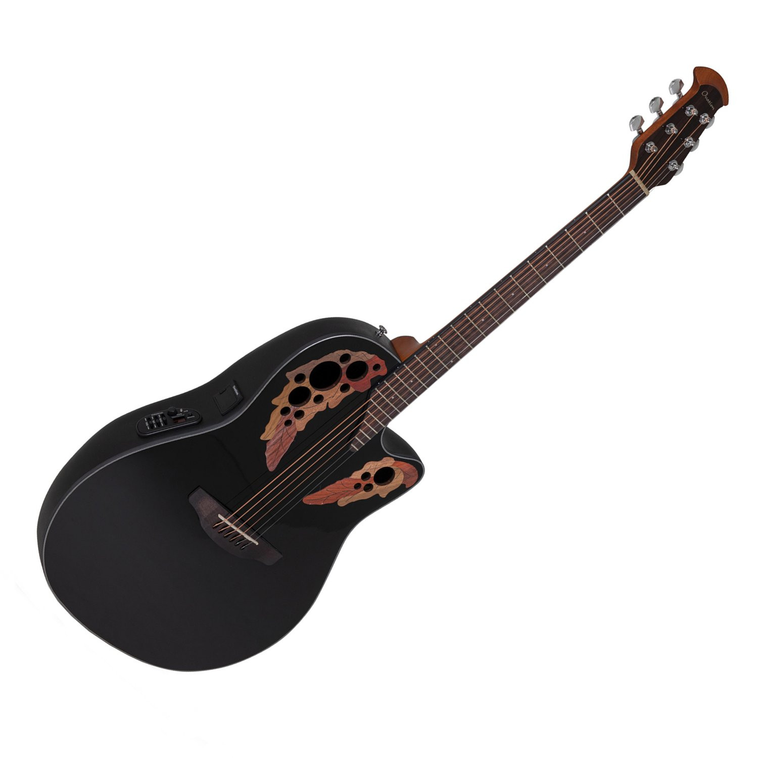 OVATION CE44-5-G CELEBRITY ELITE MID CUTAWAY - GITAAR WESTERN MID-DEPTH BODY SOLID SPRUCE TOP ZWART