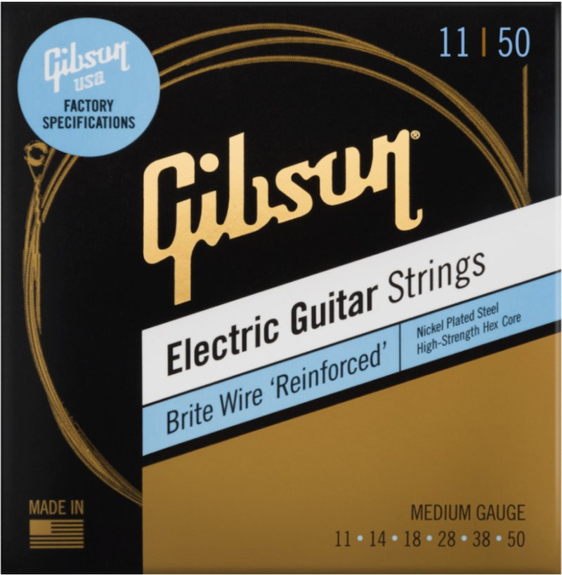 GIBSON SEG-BWR11 BRITE WIRE MEDIUM - SNAREN ELEKTRISCH 011-050 NICKEL PLATED REINFORCED