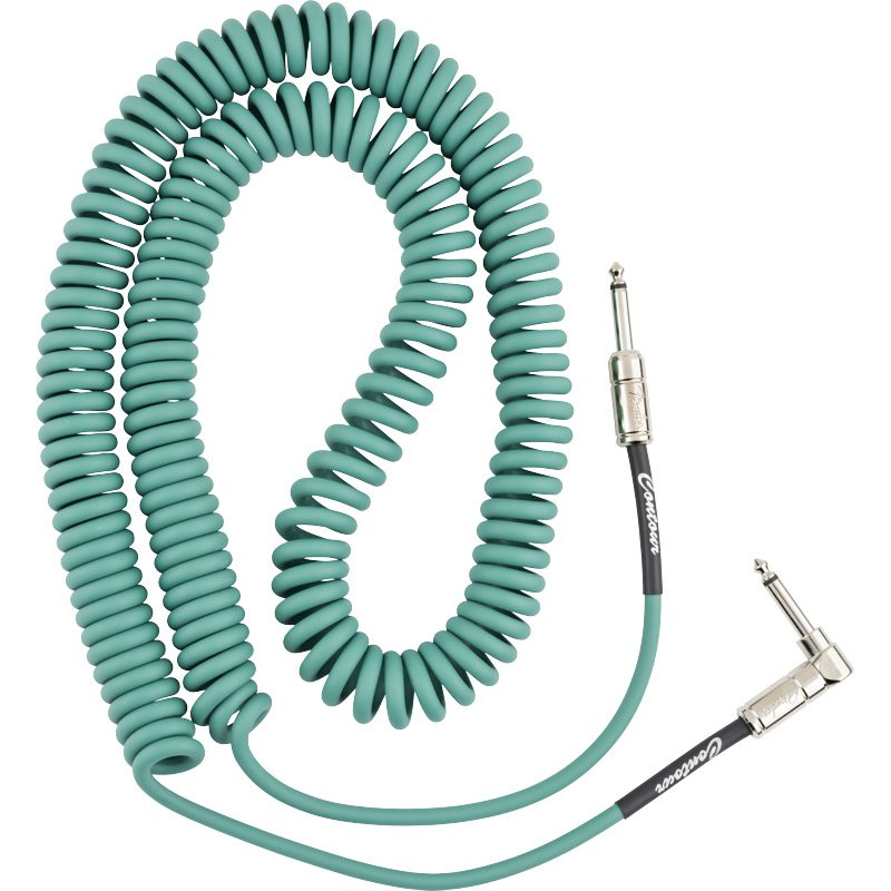 FENDER CONTOUR COIL CABLE SHG SHERWOOD GREEN 0990573046 - KABEL INSTRUMENT JACK 6.3 9MTR 30' KRULKABEL