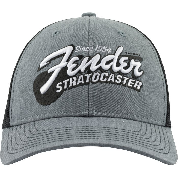 FENDER STRETCH CAP HTR GREY - PET STRATOCASTER GUITAR HAT HEATHER GREY
