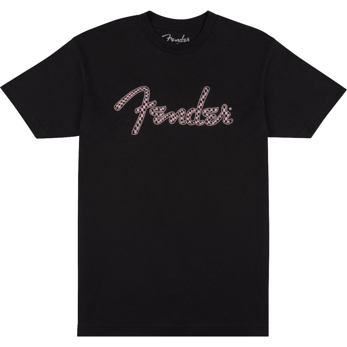 FENDER TEE 9192412506 LARGE - T-SHIRT SPAGHETTI LOGO WAVY PINK CHECKER L