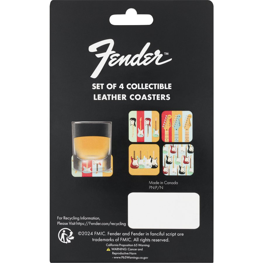 FENDER STRATOCASTER MODERN DESIGN COASTER SET - ONDERZETTERS SET VAN 4