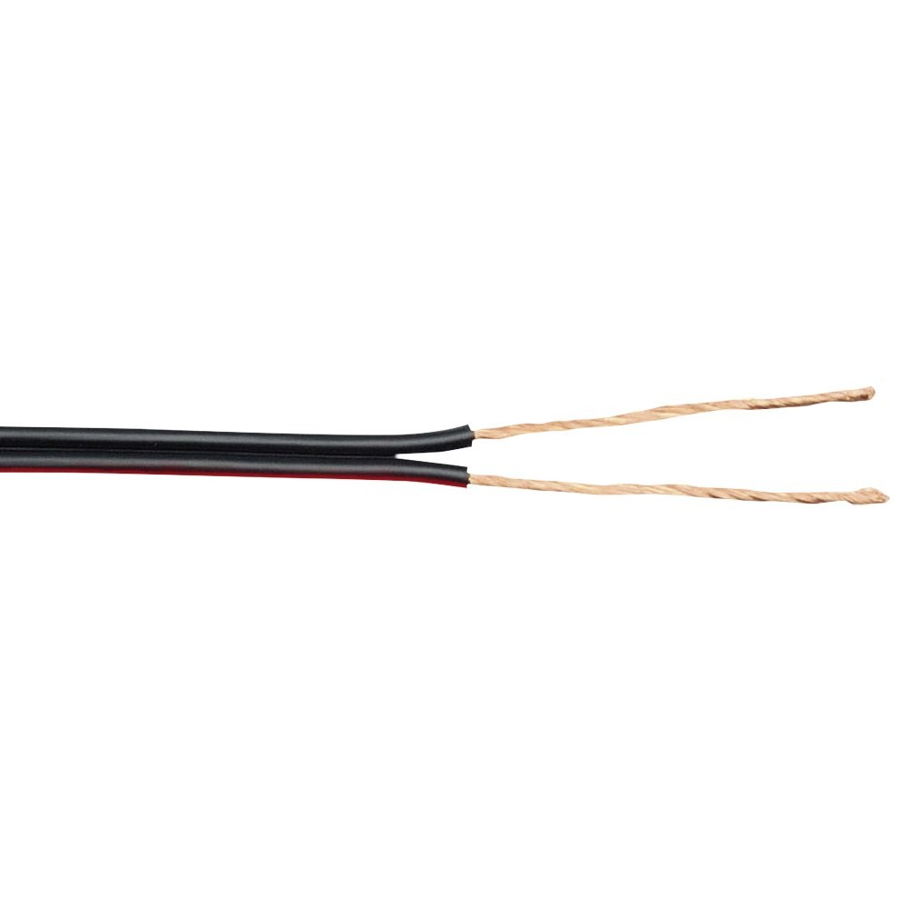 DAP SPE-215 ROL 100 METER - KABEL LUIDSPREKER 2X1.5MM ZWART / RODE STREEP